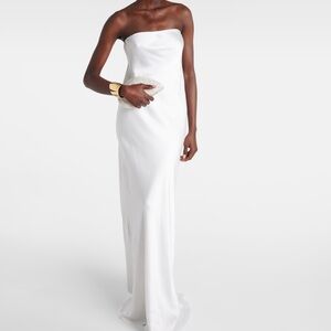 Norma Kamali White Strapless Gown